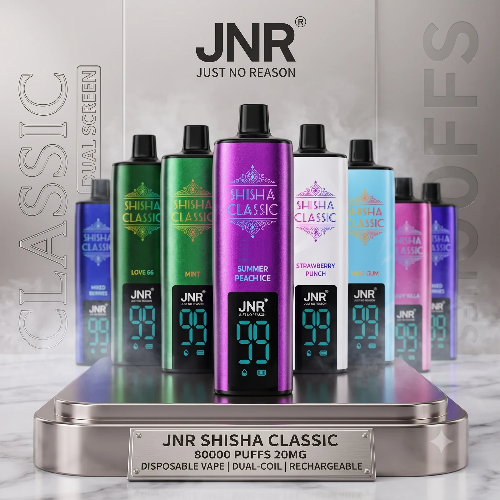 JNR Shisha Classic 80000 Puffs 20mg Disposable Vape